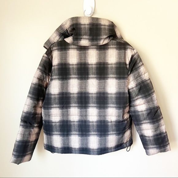 Boundless North Perfect Plaid Puffer Jacket Black Tan S NWT - Picture 11 of 15